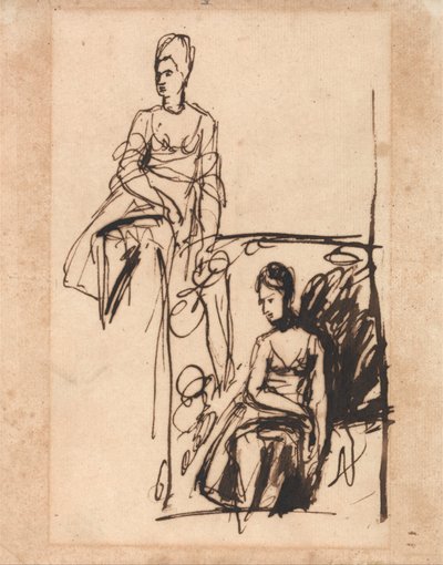 Seated Woman, Two Studies by George Romney